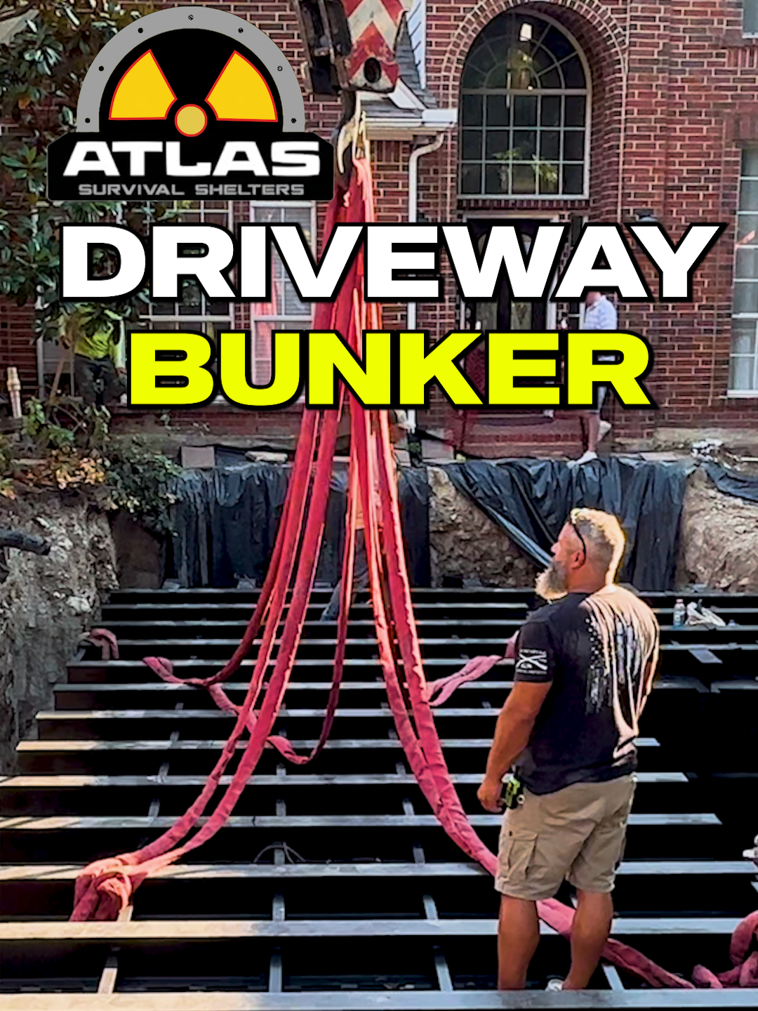 Installing a Bunker under a driveway #falloutshelter #atlassurvivalshelters #preppers #saferoom #panicroom #shtf #bombshelter #doomsdaypreppers #fallout76 #bunkers