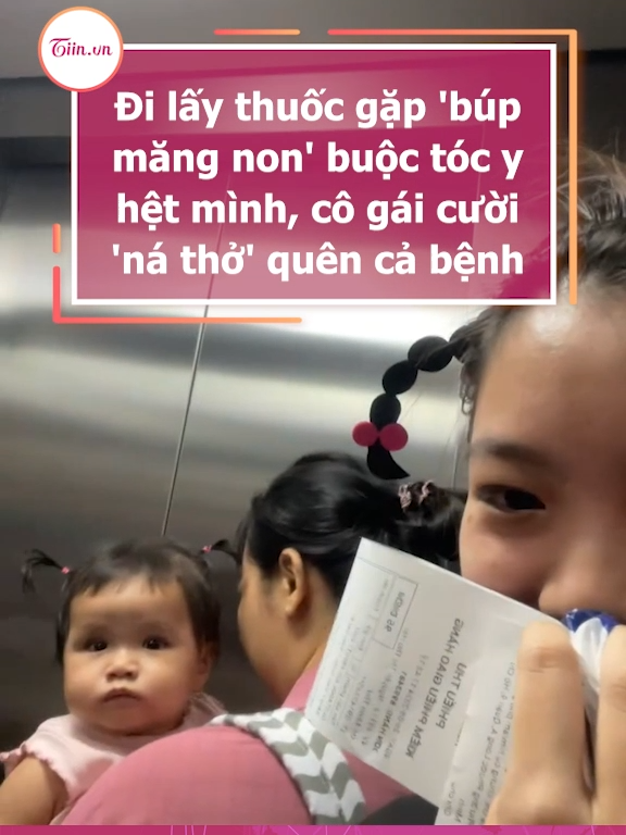 Đi lấy thuốc gặp 'búp măng non' buộc tóc y hệt mình, cô gái cười 'ná thở' quên cả bệnh #tiinnews