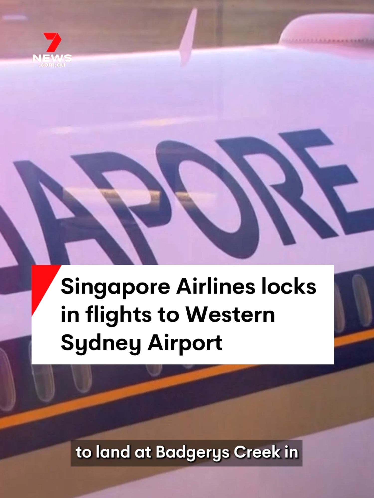 Singapore Airlines has confirmed flights to the new Western Sydney Airport when the Badgerys Creek site opens in 2026. The project is nearing 80% completion. #badgeryscreek #westernsydney #westernsydneyairport #nswpol #auspol #airport #aviation #avgeek #7NEWS
