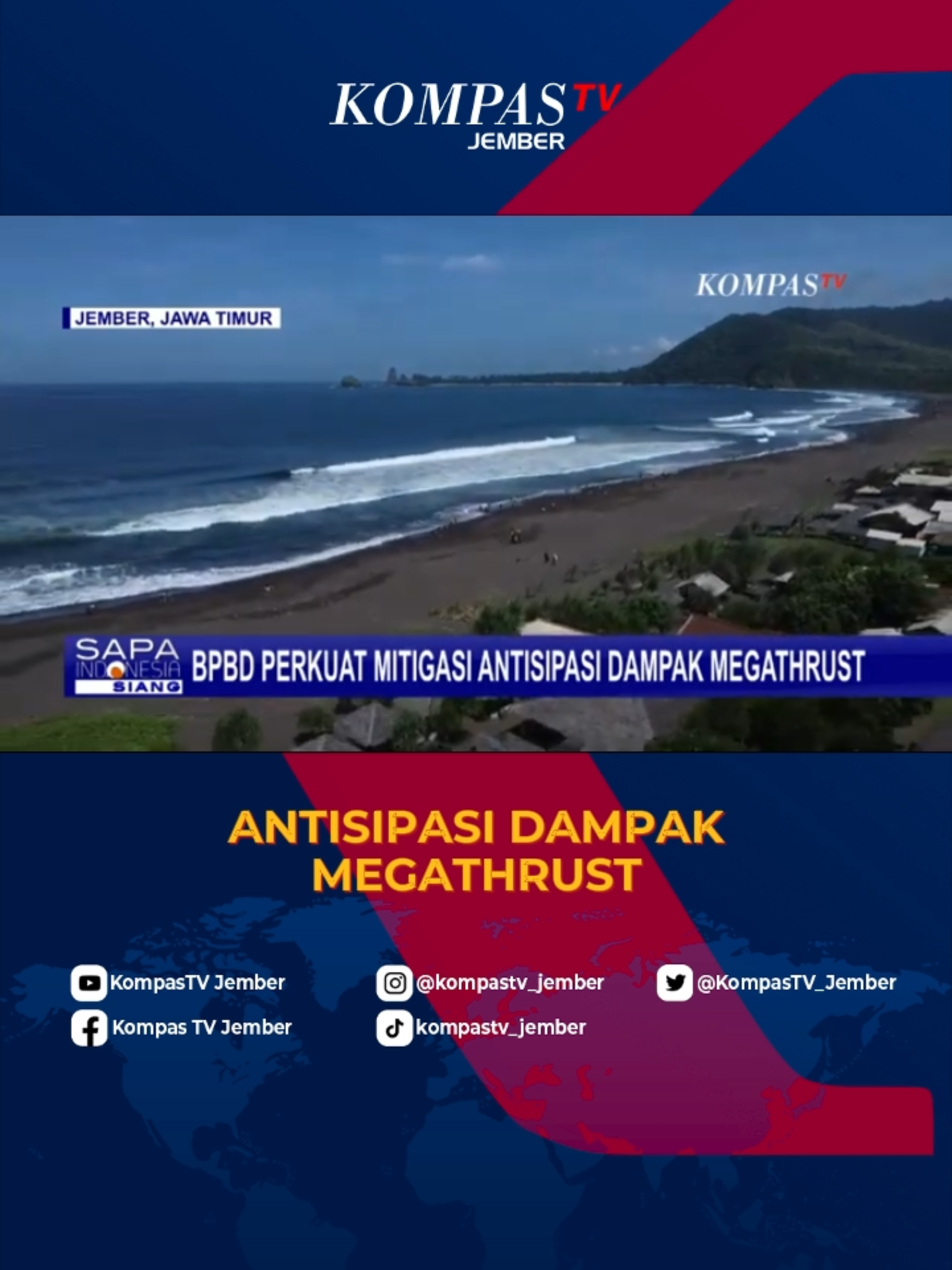 Antisipasi Dampak Megathrust, BPBD Jember Perkuat Mitigasi #kompastv #kompastvjember #salingjaga #jember #megathrust #sunami #bpbd