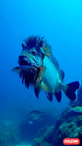 ikan berkepala singa  #ikan #ikanhias #ikanpredator #ikananeh #ikanberkepalasinga 