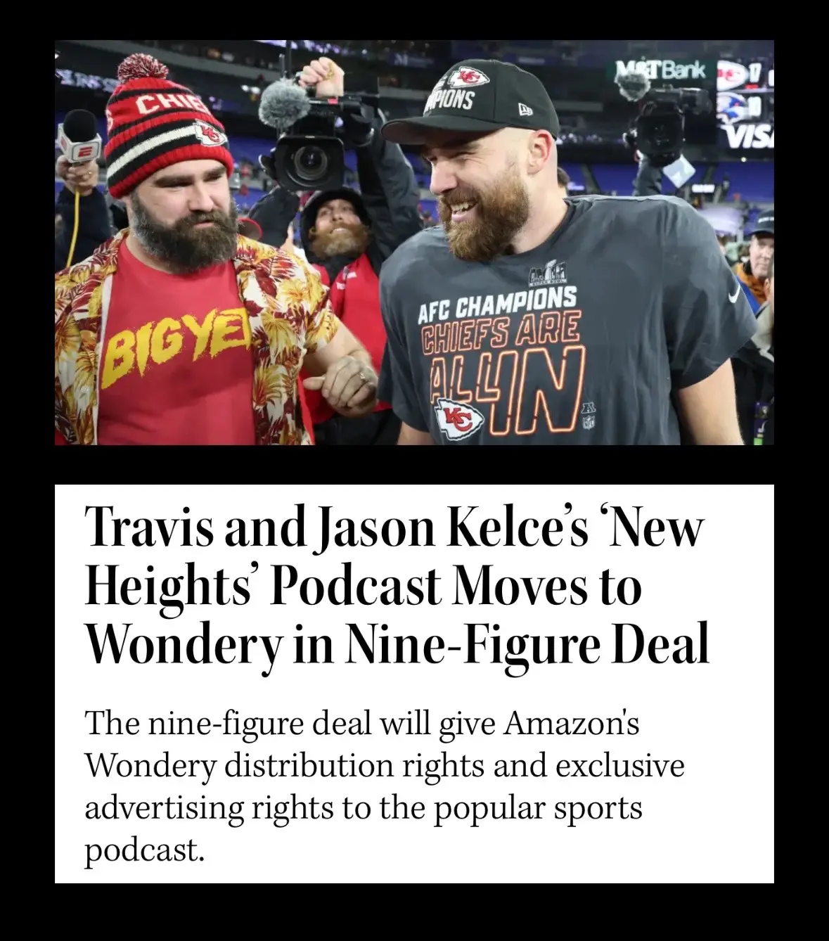 With Jason and Travis Kelce Source: Hollywood Reporter #traviskelce #traviskelce87 #jasonkelce #newheightspodcast #newheights #nfl 