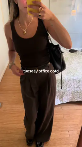 if i wear fall colors maybe i can bring the fall weather 🍂🤎 #officeootd #fitcheck #corporate @nakdfashion @Brandy Melville USA @madewell 