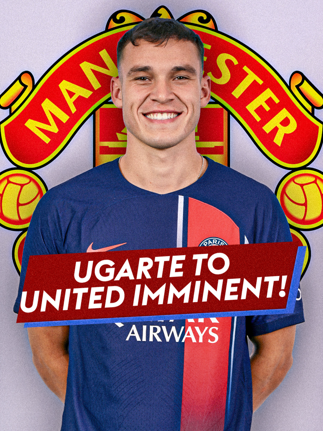 PSG midfielder Manuel Ugarte is expected to travel to England this afternoon to complete his medical with Manchester United 👀🔴 #ugarte #manchesterunited #PremierLeague #psg