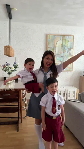 Showing my 🇮🇩🇳🇱 kids Indonesian school uniforms, They’re so cute, though ♥️