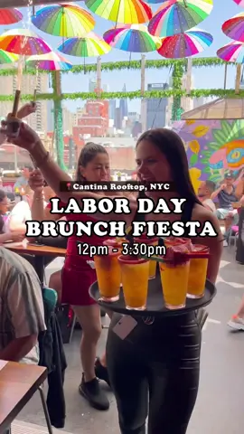 We're open on Labor Day‼️ Join us for our Brunch Fiesta: delicious Mexican Food, Demure Cocktails and the best rooftop vibes in NYC with our live DJs 🎉  Labor Day Brunch Fiesta  Monday, Sept 2nd.  12pm - 3:30pm  #cantinarooftop #nycrooftop #laborday #labordaybrunch #nycrestaurants #nycspots #nycfinds #nycbrunch #brunchspots 