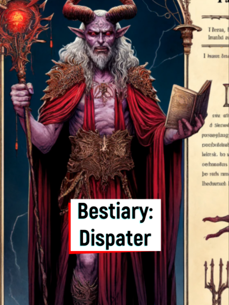 Bestiary Entry 72 - Dispater, Lord of the Second, The Iron Duke - Perhaps one of the oldest of all the devils, this careful, analytical fiend has grown in power slowly, achieving the rank of archdevil before being betrayed during the Reckoning turned his fears into paranoia. Now, he resides in his Iron Tower, planning and scheming, never leaving unless Asmodeus himself demands he do so. #dndbestiary #dungeonsanddragons #dnd5e #asmodeus #dispater #archdevil #ninehells #baator #gamemaster #dungeonmaster #tabletop #ttrpgtok