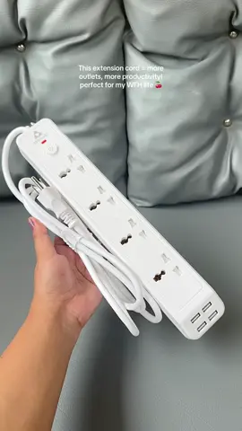 This extension cord is the real MVP of my WFH setup! No more fighting for outlets. ⚡️ #WFHReady #wfh #wfhlife #ExtensionCord #powersocket 