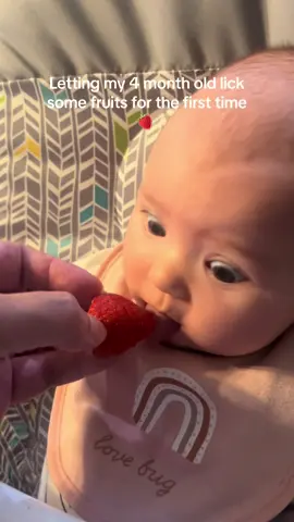 So blessed to he able to record all her firsts! 🍓🍍#babysfirstfood #4montholdbaby #baby #firsttimemom 