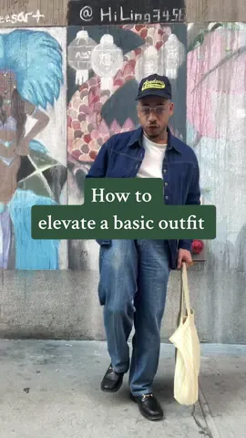 How to simply elevate a basic outfit #fashion #styletips #outfitideas #simpleoutfit #menfashion #menstyle 