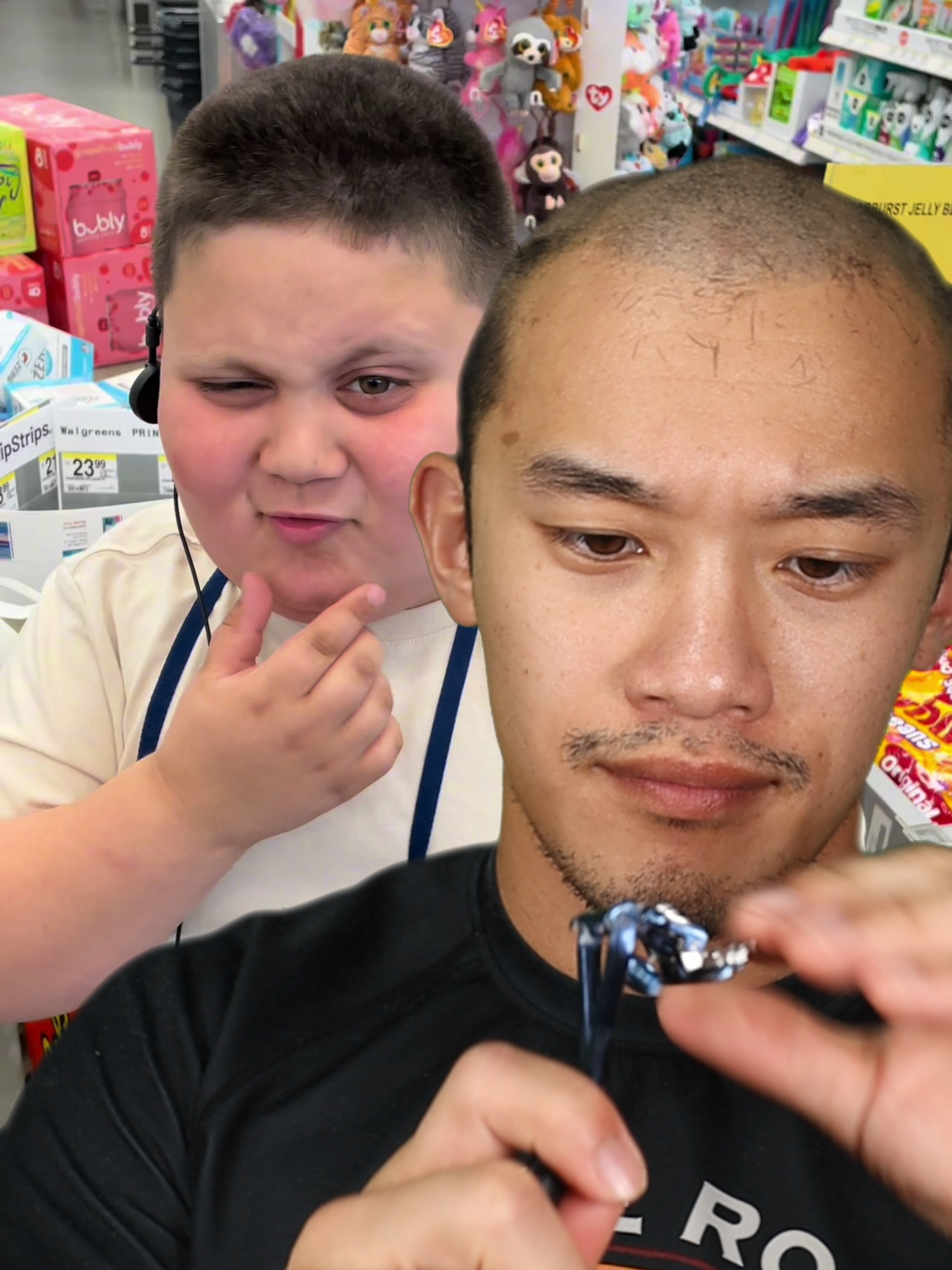 what is in the background??? #asmr #bald #shave #razor #leafshave