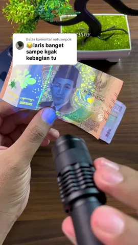 Membalas @nufusmpok senter uv cek uang asli #senteruv #senteruvuangpalsu #alatcekuangasliataupalsu #wibgajian #promoguncang99 