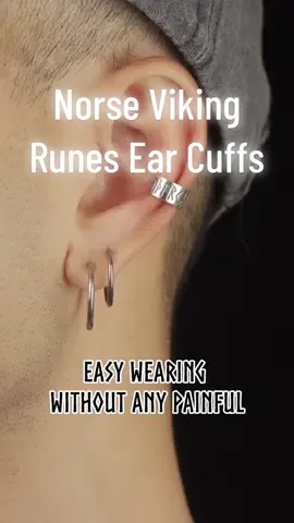 👂🏻Get your ears a partner - Super cool Viking Runes Ear Cuffs(Non-piercing) #jewelrylove #fallfashion #fypシ゚viral #faithheart #fyp #stainlesssteeljewelry #runes #earcuff #earrings 