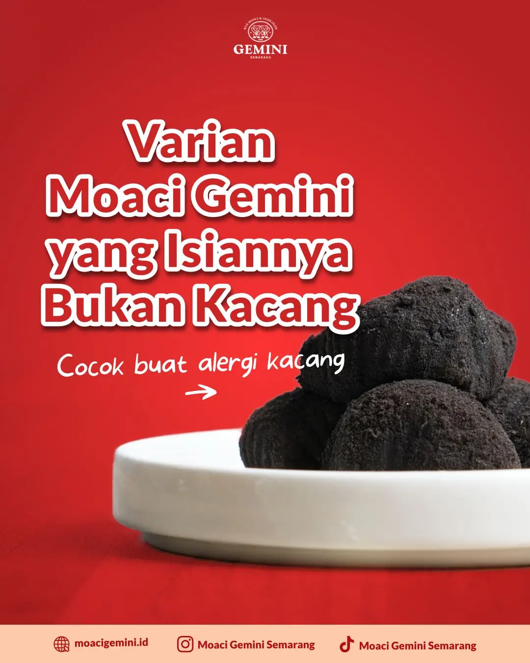 Punya alergi kacang tapi pengen Moaci Gemini Semarang?😔 Tenang aja, Moaci Gemini punya varian yang isinya non-kacang kok🥰 #moacigemini #moacigeminisemarang #oleholehviralsemarang #oleholehsemarang #semarang