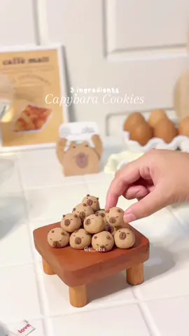 3 ingredients capybara cookies ₍ᐢ•(ܫ)•ᐢ₎ cuma 3 bahan aja!! ga salah baca, 3 bahan😭🫵 bahan2nya mudah ditemuin, bikinnya gampang, yakali ga bikin😎 bahan: 65gr mentega, 40gr SKM coklat, 125gr terigu serbaguna  ingredients: 65g butter, 40g chocolate condensed milk, 125g all purpose flour bake in 145C for 20-25mins👍👍 #homecafe #homecafé #homecooking #homebaking #homebaker #cookathone #cutefood #masbro #capybara #cookies