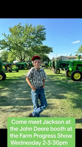 We appreciate eveyones kind words and support for Jackson’s  passion and love for tractors and farming  . So if you’re at the Farm Progress Show in Boone Iowa come meet Jackson Wednesday, August 28th from 2 to 3:30 PM at the @John Deere booth. ##farmprogress##progressshow24##johndeerepartner##sponsored##johndeere##meetandgreet##fam##roadtrip #lukebryan 