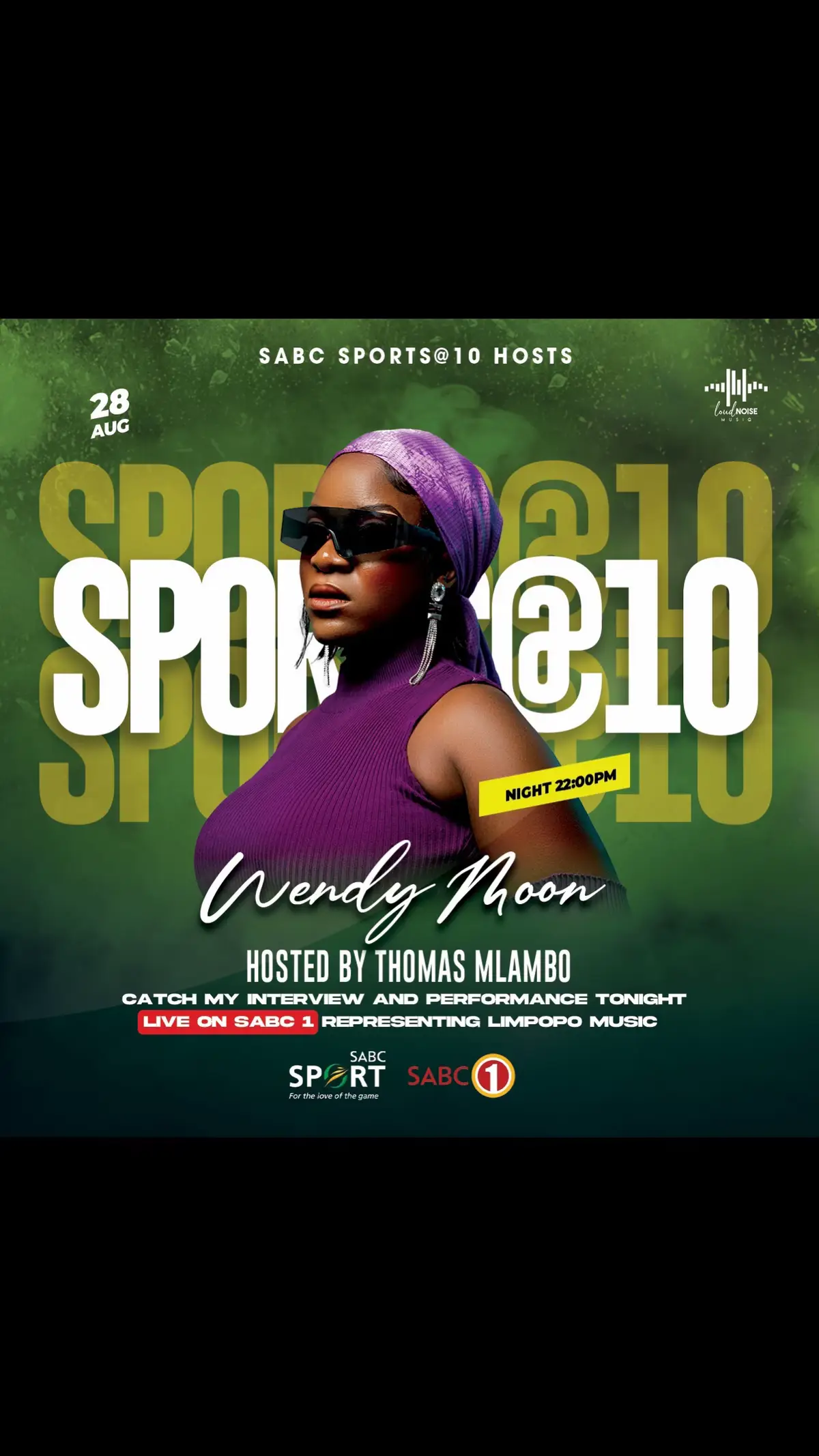 Catch me Live on SABC 1 at sports@10 hosted by THOMAS MLAMBO • An interview and performance • Representing Limpopo music • Lekompo to the world 🌏 📻🎙️ #Metanso