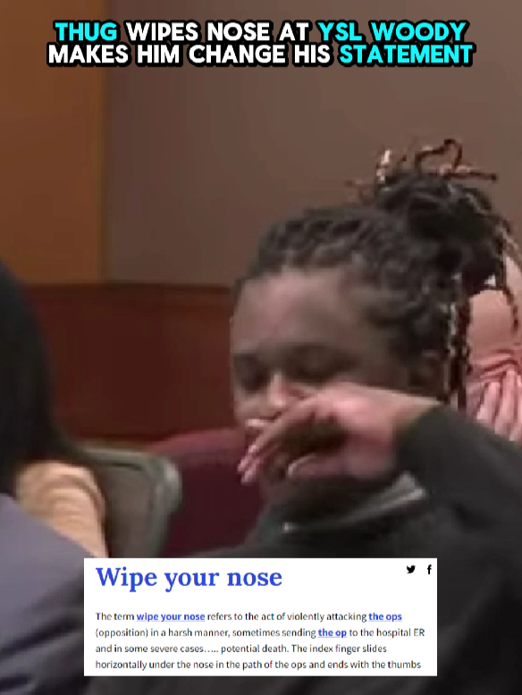 Young Thug Wipes His Nose at YSL Woody and Makes Him Change his Statement #youngthug #thug #youngthugger #trial #trials #court #courtroom #ysl #yslwoody #wipe