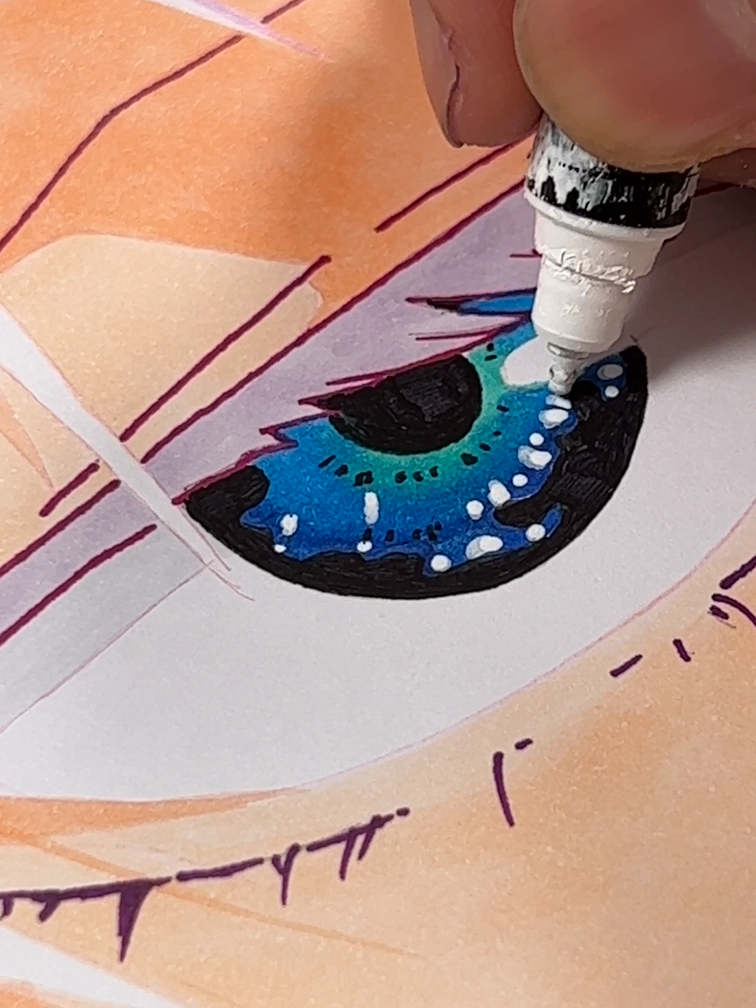 Satoru Gojo's Eye | Copic Marker colour blending tutorial #anime #drawing #drawingtutorial