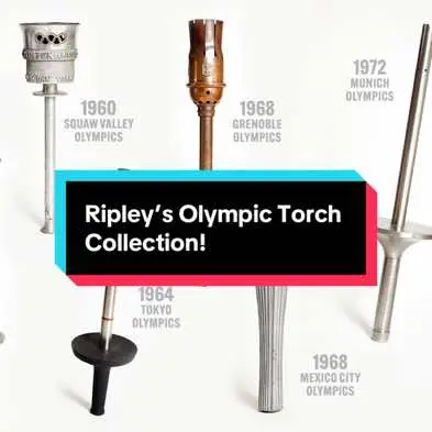 Ripley's Believe It or Not! proudly announces the acquisition of a remarkable collection of nearly complete set of Olympic torches. 🏅   Ripley's compilation of Olympic torches now stands as one of the world's largest and most valuable private collections. It showcases a remarkable 116 torches with a more than $10 million combined value. The company's most recent purchase of 45 torches from a private collector has further enhanced the existing Ripley collection.     