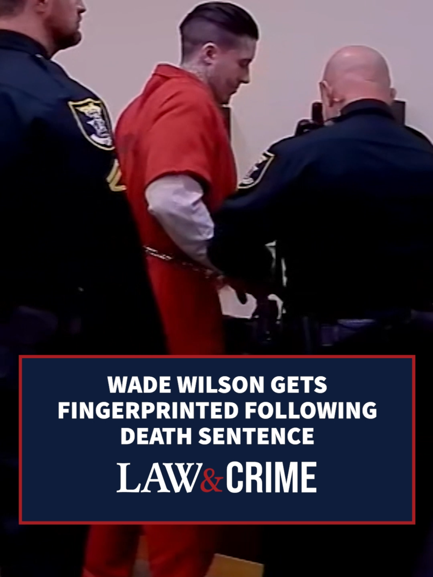 After a judge sentenced Wade Wilson to death, the convicted killer had to be fingerprinted. Wilson stands tall at 6’6’’ and murdered two Florida women by strangling them to death. He will eventually be transported from the Lee County jail to Union Correctional Institution where all Florida death row inmates are held. #WadeWilson #Florida #FloridaMan #Court #Trial #Sentencing #CapeCoral