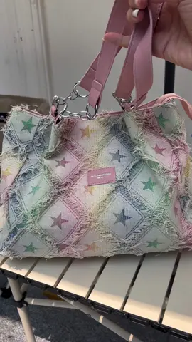 Star Pattern Raw Trim tote bag#viral #trendy #bagcollection #fashionbag #womenbag #shoulderbag #usa_tiktok #tiktokmademebuyit #tiktokshopfinds 