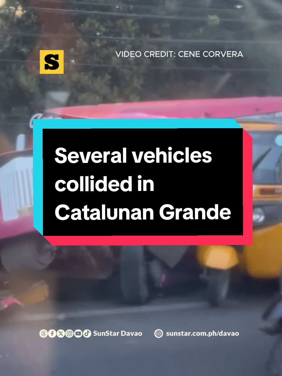 WATCH: A #jeepney lost its brakes on the Diversion Road of #CatalunanGrande , #DavaoCity on Thursday afternoon, August 29. According to reports, the collision involved seven other vehicles, with two people injured in the incident. This is a developing story. More details to follow. 📹Cene Corvera #AllYouNeedToKnow