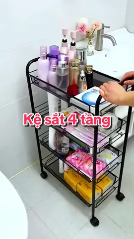 Dùng cái kệ sắt 4 tầng đa năng này đựng đồ tiện lắm mọi người ạ #kesat4tang #keluoisat #keluoisat4tang #ke4tangdanang #kedanangcobanhxe #giadungtienich 