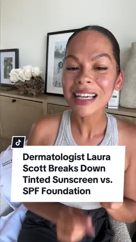 What's the difference between tinted sunscreen and foundation with SPF? Dermatologist @Laura Scott and Co. breaks it down and shares her top picks from @EltaMD Skin Care. #ad #skintok 