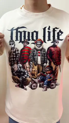 Chicano Thug Life Horror Shirt For Halloween ☠️🎃 #halloween #horrorshirt #theressomehorrorsinthishouse #horrormovie #michaelmyers #jasonvoorhees #freddykrueger #ghostface #halloweenshirt #horror #spookyseason #thuglife 
