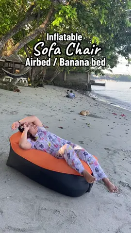 Inflatable Sofa Chair (airbed/Banana bed) perfect for beach or any outdoor activites🫶 #airbed #bananabed #inflatable #sofachair #beachvibes #fyp 
