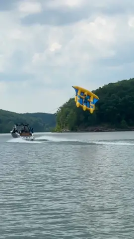 Flying tubes are WILD 🤯 #tubing #lake #boating 