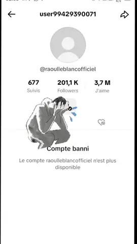hummm compte banni par tiktok ! incroyable #tiktok #comptebanni #fyppppppppppppppppppppppp #pourtoii #foryou @RAOUL LE BLANC OFFICIEL #vira  courage !