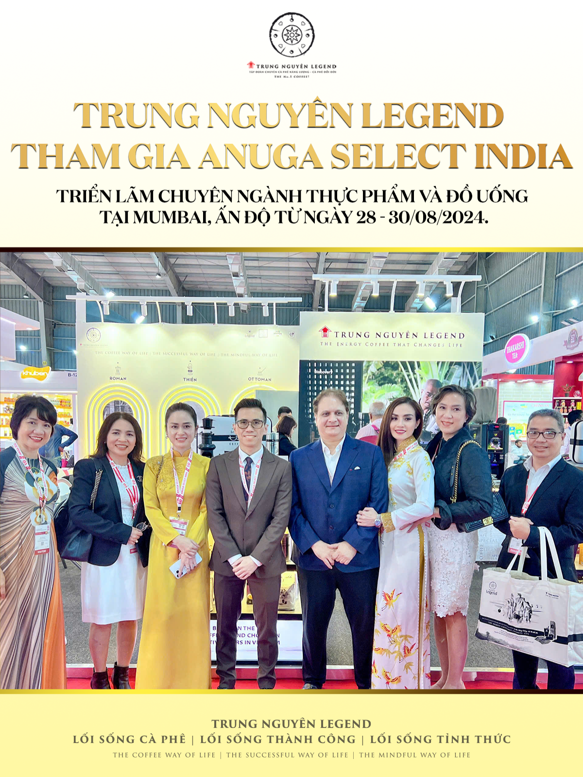 Gian hàng Trung Nguyên Legend tại Anuga Select India 2024 thu hút đông đảo khách hàng đến tham quan, trải nghiệm. Anuga Select India 2024 là sự kiện hàng đầu trong lĩnh vực thực phẩm và đồ uống diễn ra tại Mumbai, Ấn Độ.  #trungnguyenlegend #anugaselectindia #coffee