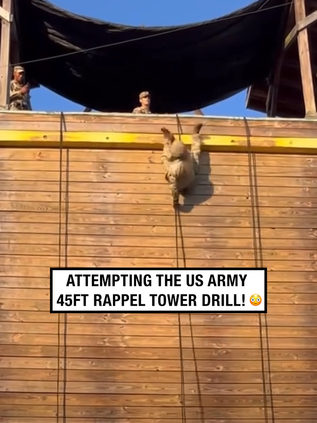 My toxic trait is thinking I could easily do this...🤣🫣 🎥 @motionflicks99  #UNILAD #army #military #armydrill #rappel #challenge #challenges #soldier #drop