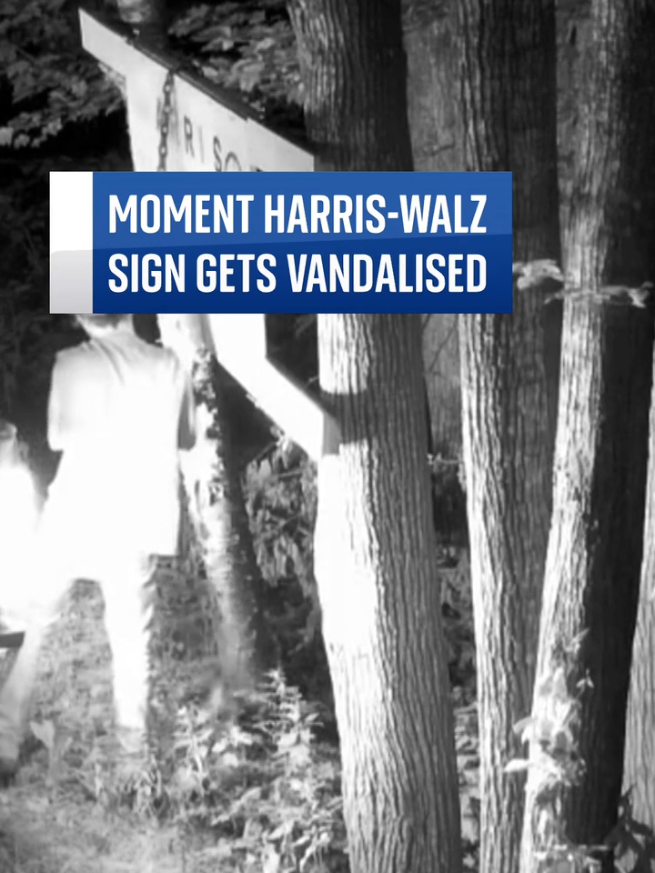 Authorities in the #US state of #Maine have said they are seeking suspects who damaged a Harris-Walz sign.