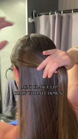 Adding a few twists before you add the clip helps it hold!! ✨ #hair #creatorsearchinsights #mini #miniclawclip #clawclip #fypage #clawcliphairstyles #halfuphalfdown #hairtok #halfuphairstyle #hairstyle #hairtutorial #hairtips #straighthair 