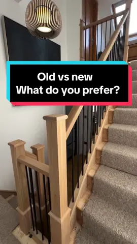 Old or New? What do you prefer? Recently completed stair rwnivation changing over this dated staircase to a modern classic #stairs #Home #old #new #beforeandafter #oak 