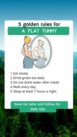 5 golden rules for a flat tummy #health #healthy #healthylifestyle #healthyliving #flattummy #healthytips #wellness #homeremedies 