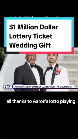 What A Wedding Gift! CREDIT: @fox5washingtondc  #fox5washingtondc #weddinggift #lotteryticket #fatherson #fatherinlaw #virgina #nationalnews #viralnews #wedding #marriage #husbandwife #weddingceremonies 