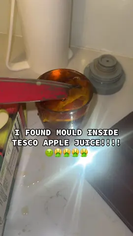 This was still in date, be carful when drinking this stuff, make sure you always check when you pour it.🤮 @Tesco #tesco #viraltiktok #foodtiktok #foodblogger #trendingvideo #tescosfinest #apple 