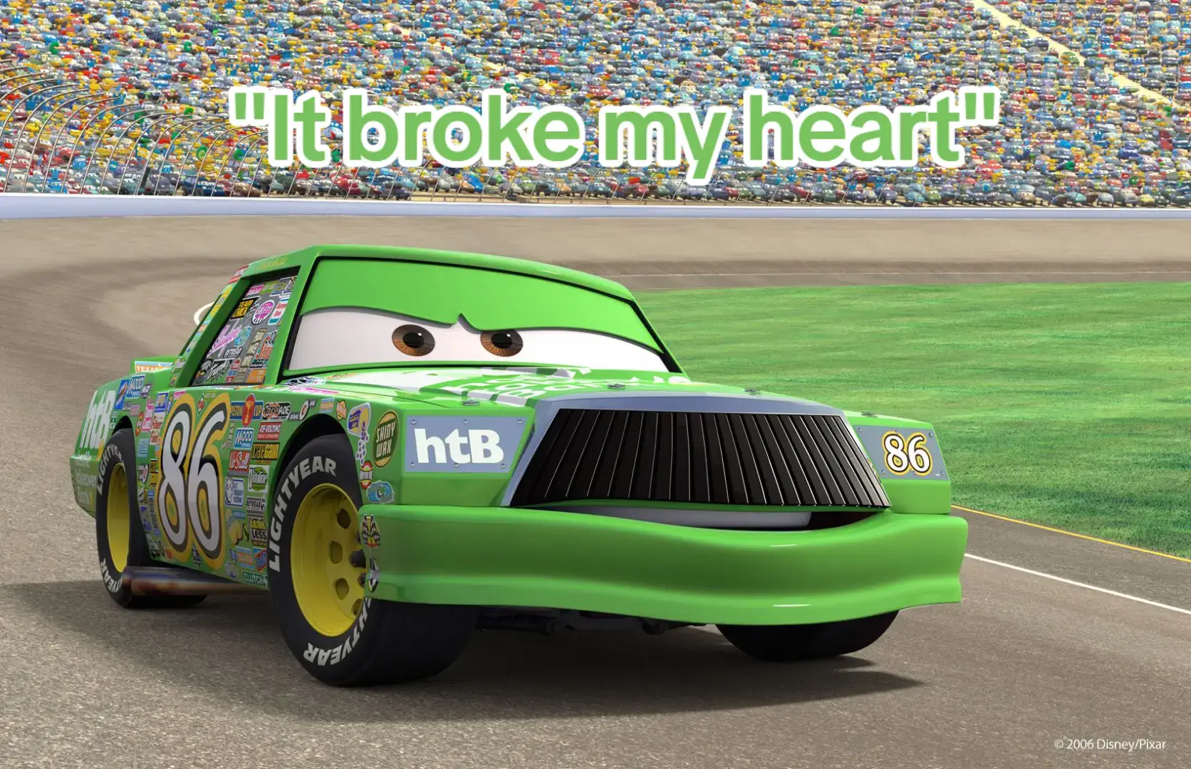 #cars #cars3 #chickhicks #theking #calweathers #dinoco #disney #pixar #pixarscars #disneycars #race #fyp #fypシ #meme #memes 