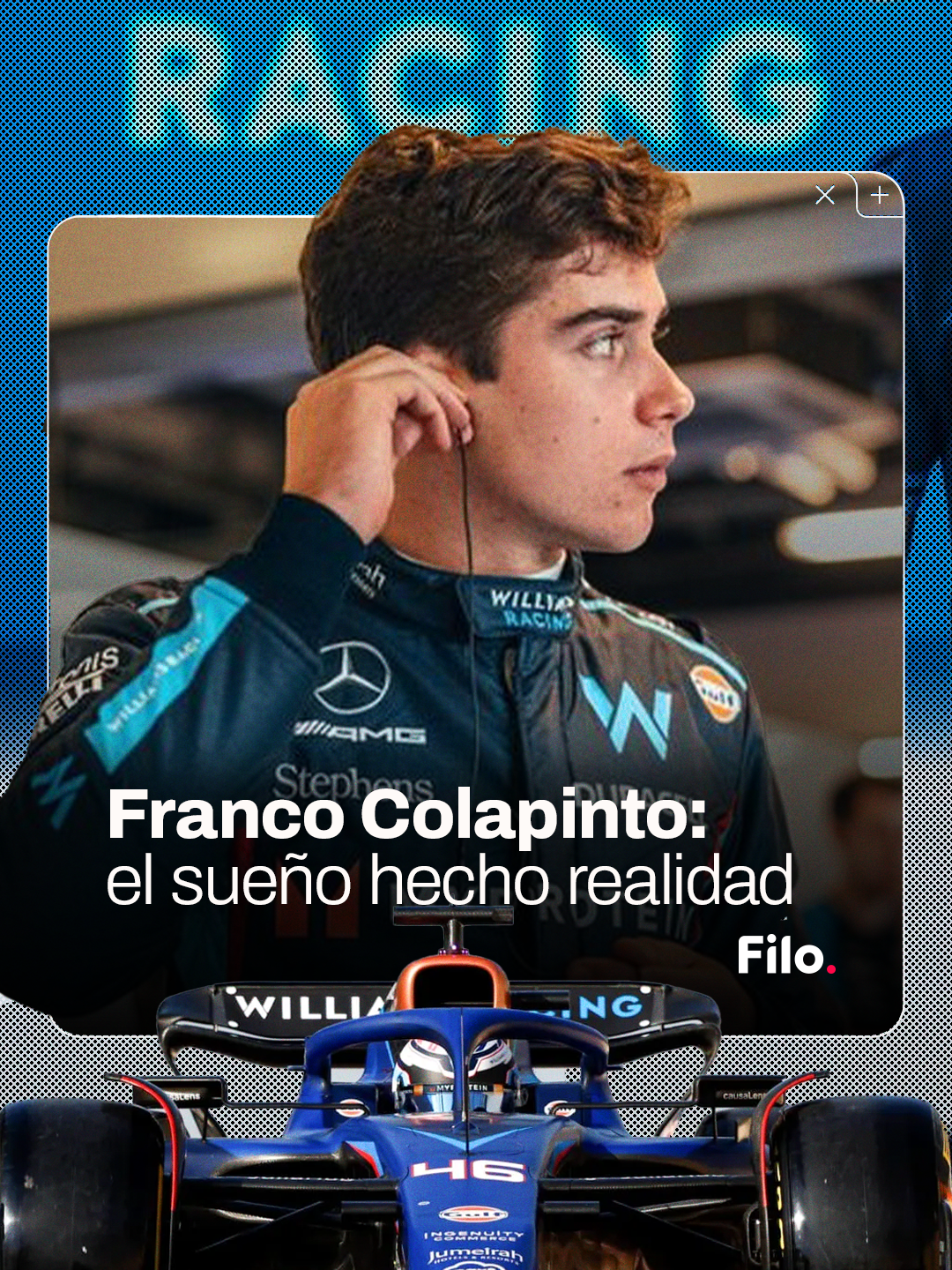 🏎 🇦🇷 Franco Colapinto, de las pistas de karting a la #Fórmula1.     🏁 1⃣ Con tan solo 21 años, el piloto argentino cumplirá su sueño de correr en la máxima categoría del automovilismo este domingo en el GP de Italia, que se llevará a cabo en el histórico circuito de Monza.    🚨 Franco atravesó un extenso camino en todas las categorías de monopostos para ganarse este lugar. El momento en el que su carrera cambió de rumbo fue cuando se unió a la #Fórmula3 en 2022.     📄 Sumado al logro personal, el oriundo de Pilar escribió una nueva página en el automovilismo nacional al convertirse en el piloto argentino número 23 que compite en la #F1.    👀 ¿Cómo crees que le irá a Franco en su debut?  🙌   #FrancoColapinto #WilliamsRacing #Automovilismo #Deportes #FiloNews