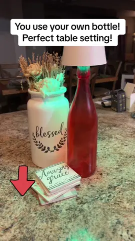 This makes thr perfect table top or desk setting. Even gives a little romantic vibe. The shade comes in different colors and you use your own bottle.#lampshade #wirelesslampshade #laborday #tiktokfinds 