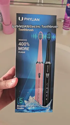 We love these electric toothbrushes we found on Tiktok shop 😍 😁 I love that it has 5 different cleaning modes and one specifically for sensitive teeth which I have! Click the cart to check them out 🫶 #electrictoothbrush #phylian #phylianoralcare #phyliansonicelectrictoothbrush #oralcare #oralcareroutine #teethwhitening @PHYLiAN PRO