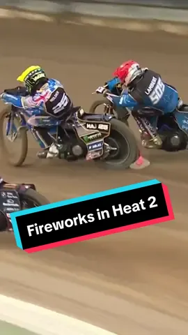 “FIREWORKS IN HEAT 2” 🎆 Keep an eye on Robert Lambert and Jack Holder tonight 👀 They’ve shaken hands but that was some feisty affair 💥 #FIMSpeedwayGP | #WroclawSGP 🇵🇱 #SpeedwayGP #racing #Motorsport #motorcycle #bikes