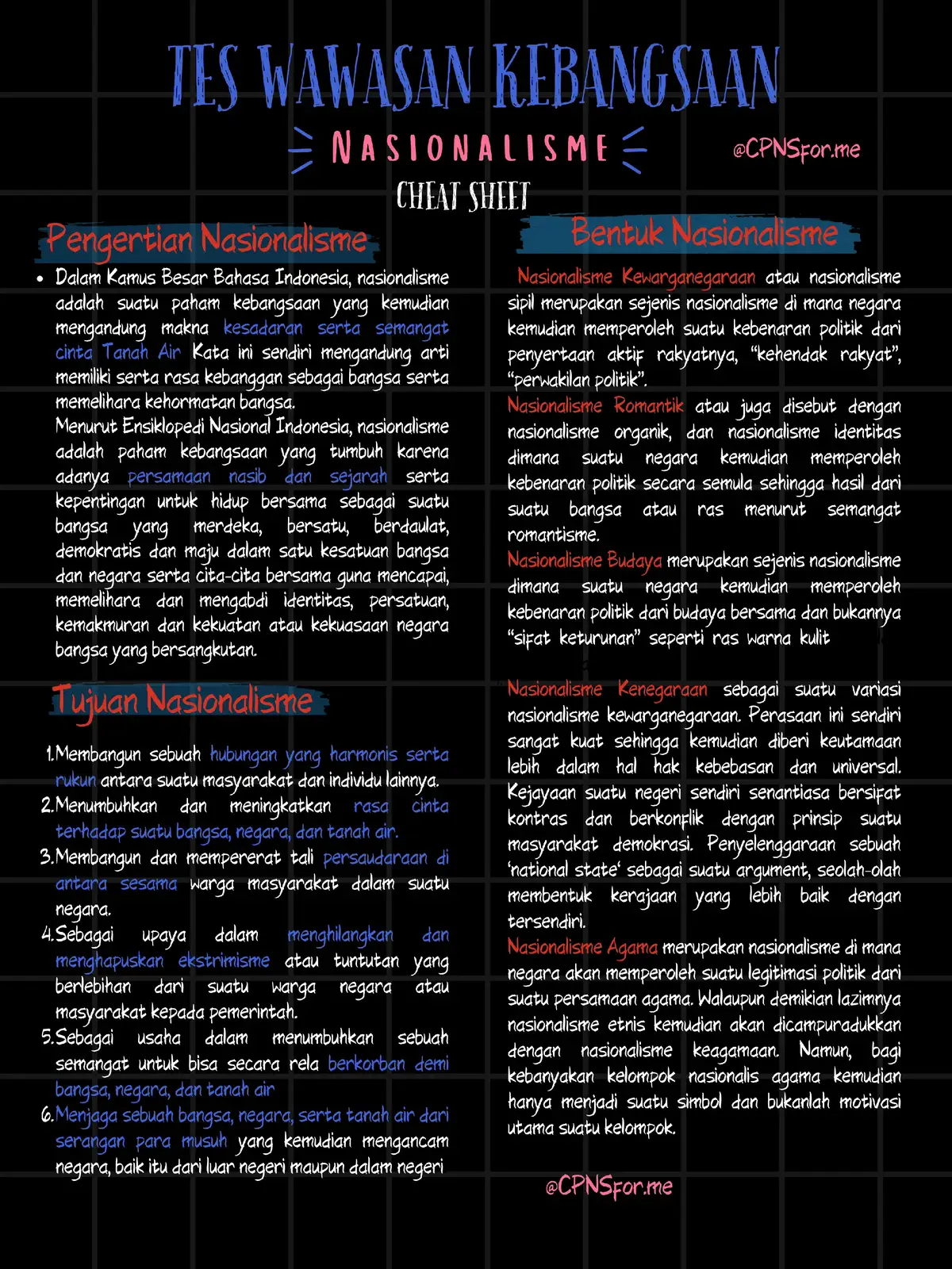 Cheat Sheet Materi TWK Nasionalisme (dark mode) #cpns2024 #Materitwk #matericpns #Materinasionalisme