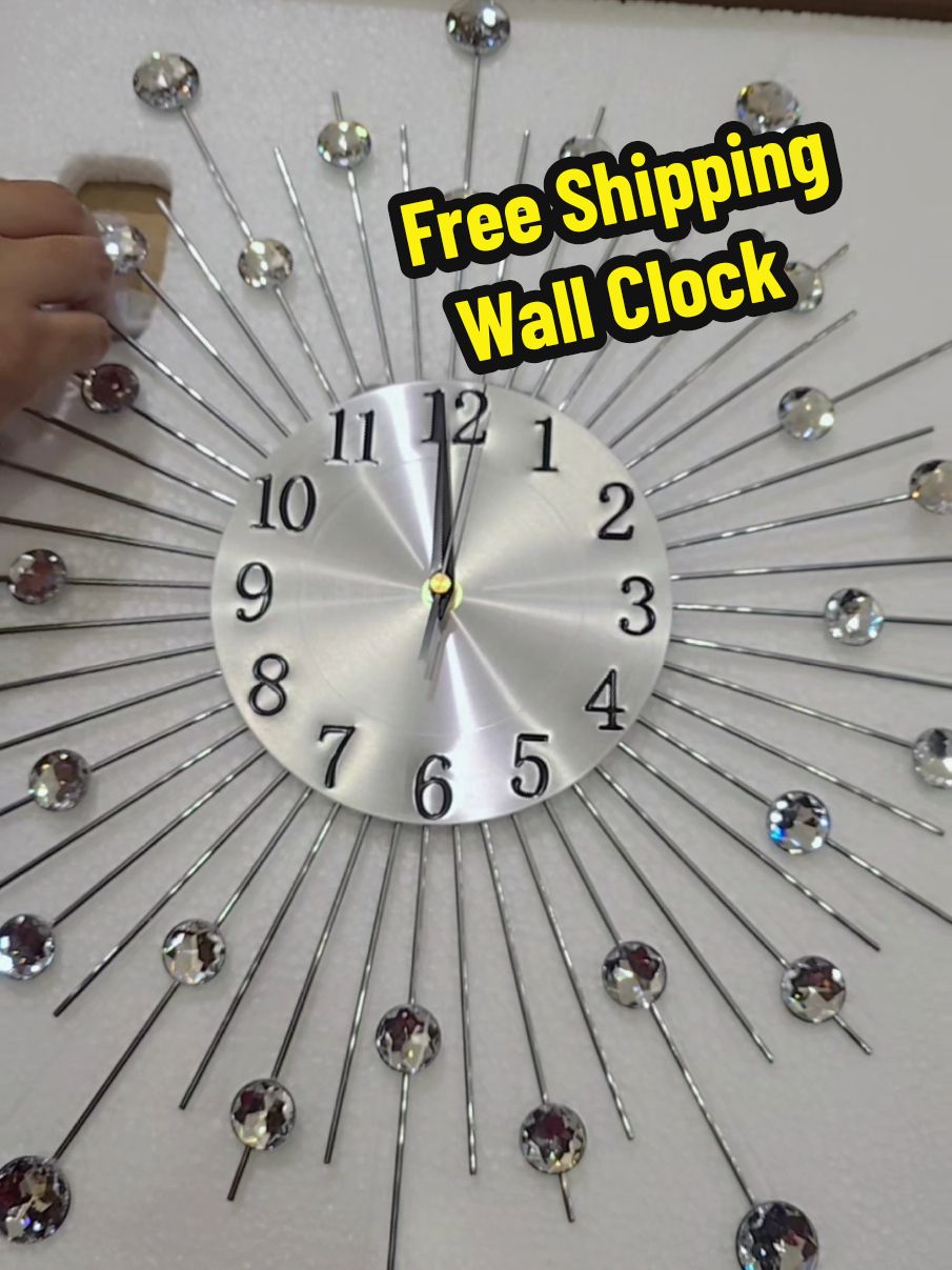 Living Room Diamante Beaded Crystal Decorated Wall Clock #Clock #Wall #4upageシ #viral #tiktokmademebuyit #goviral #TikTokShop #tiktokviralvideo #fyppppppppppppppppppppppp 