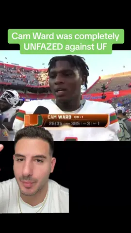 Cam Ward was concerningly relaxed against UF.. ##camward##quarterback##cfb##miami##miamihurricanes##nfl##nflfootball##relaxed##viral