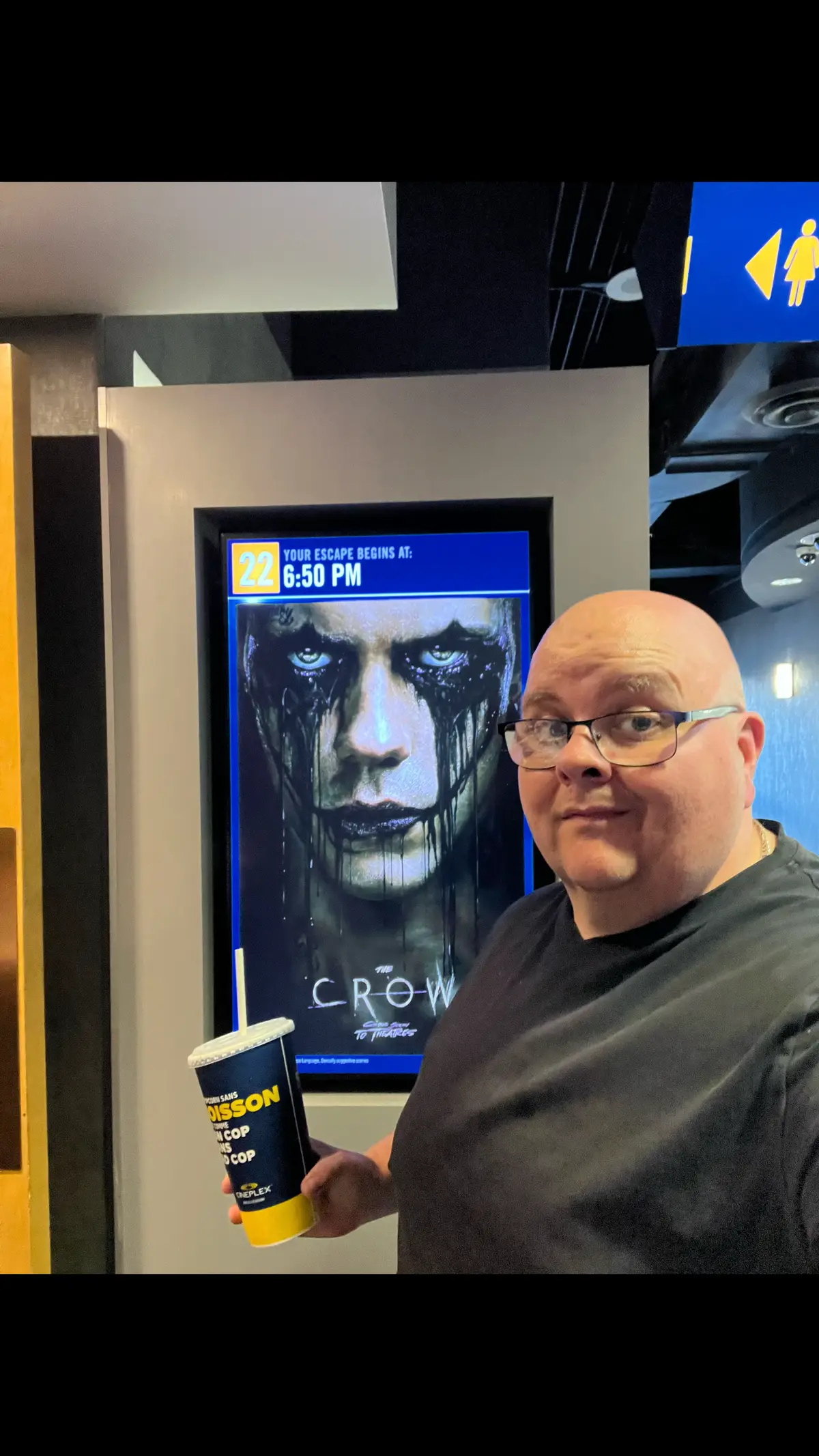 So I’m here watching the remake of #thecrow. I’ll post a video review later tonight. For now though, going in with as minimal expectations as I can. #comicbookmovie #vigilante #revenge #loveneverdies #billskarsgård #actionmovie #2024movie #summermovie #cineplex #scenepoints #iamcanadian #canadastrongman #polarbearstrong #baldandstrong 